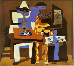 Peinture sur toile de Picasso Three Musicians reproduction peinte à la main