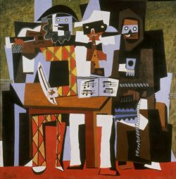 Peinture sur toile de Picasso Three Musicians Version 2 reproduction peinte à la main