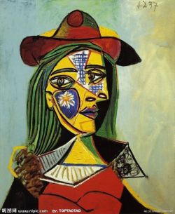 Peinture sur toile de Picasso Woman In Hat And Fur Collar reproduction peinte à la main