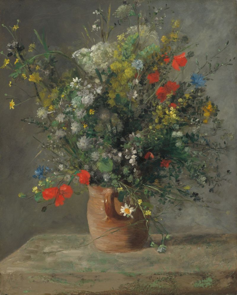Pierre-auguste Renoir Flowers In A Vase Ca. 1866
