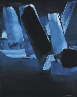Peinture sur toile de Pierre Soulages 17 Juillet 1963 reproduction peinte à la main