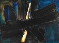 Peinture sur toile de Pierre Soulages 2 Avril 1957 reproduction peinte à la main