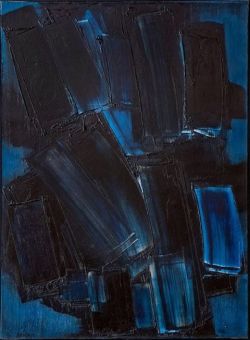Peinture sur toile de Pierre Soulages 4 Juillet 1957 reproduction peinte à la main