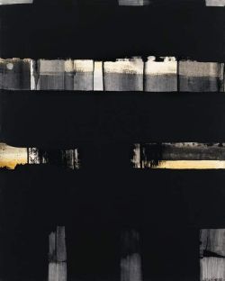 Peinture sur toile de Pierre Soulages Gouache 65 X 50 Cm 1973 reproduction peinte à la main