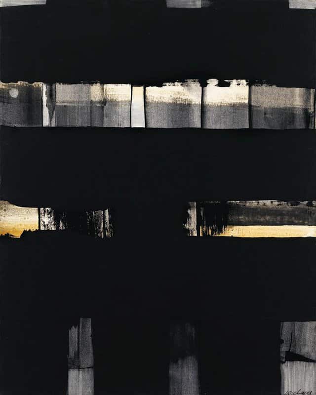 Pierre Soulages Gouache 65 X 50 Cm 1973
