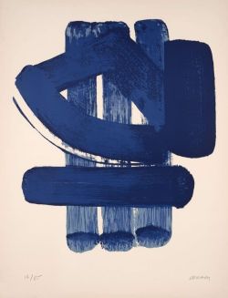 Peinture sur toile de Pierre Soulages Lithograph No 37 1974 reproduction peinte à la main