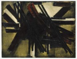 Peinture sur toile de Pierre Soulages Peinture 10 Octobre 1952 reproduction peinte à la main