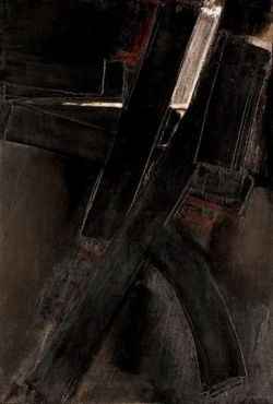 Peinture sur toile de Pierre Soulages Peinture 11 Juillet 1955 reproduction peinte à la main