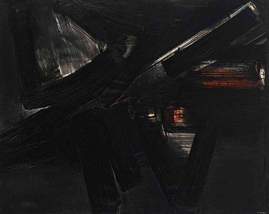 Pierre Soulages Peinture 130 X 162 Cm - 3 Avril 1955