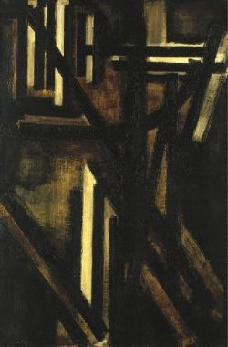 Peinture sur toile de Pierre Soulages Peinture 1953 reproduction peinte à la main