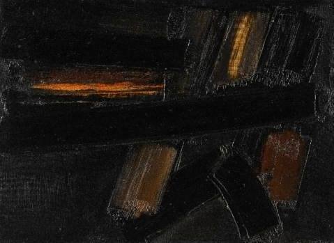Pierre Soulages Peinture 60 X 80 Cm 1957