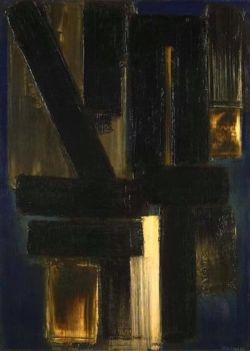 Peinture sur toile de Pierre Soulages Peinture 6 Decembre 1954 reproduction peinte à la main