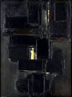 Peinture sur toile de Pierre Soulages Peinture 81 X 60 Cm 28 Novembre 1955 2019-02-07t10 45 30.184 reproduction peinte à la main