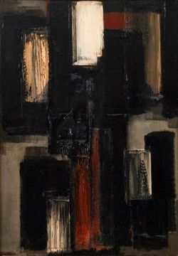 Peinture sur toile de Pierre Soulages Peinture 92 X 65 Cm - 1955 reproduction peinte à la main
