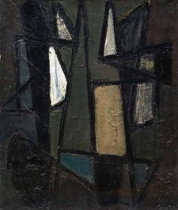 Peinture sur toile de Pierre Soulages Sans Titre 1949 reproduction peinte à la main