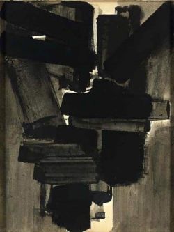 Peinture sur toile de Pierre Soulages Sans Titre 1954 reproduction peinte à la main