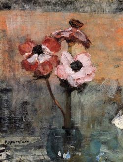 Peinture sur toile de Piet Mondrian, Anemones In A Vase 1906 reproduction peinte à la main
