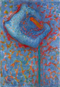 Peinture sur toile de Piet Mondrian, Arum lily- Blue flower, 1908-09 reproduction peinte à la main