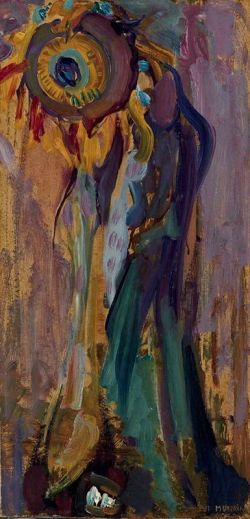 Peinture sur toile de Piet Mondrian, Dying sunflower I, 1908 reproduction peinte à la main