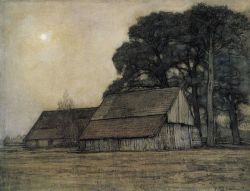 Peinture sur toile de Piet Mondrian Evening Sheepfold And Farmstead 1906 reproduction peinte à la main