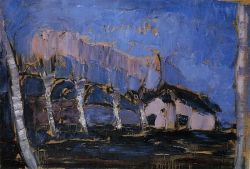 Peinture sur toile de Piet Mondrian, Night Landscape II, 1908 reproduction peinte à la main
