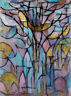 Peinture sur toile de Piet Mondrian Trees 1912 reproduction peinte à la main