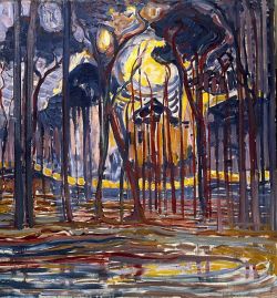 Peinture sur toile de Piet Mondrian Wood Near Oele 1908 reproduction peinte à la main
