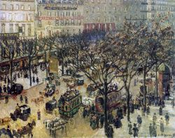 Pissarro, Boulevard des Italiens, Matin, Soleil reproduction peinte à la main