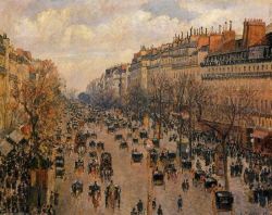 Peinture sur toile de Pissarro, Boulevard Montmartre, Soleil, Après-midi reproduction peinte à la main