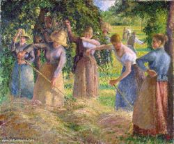Peinture sur toile de Pissarro, Moisson à Éragny reproduction peinte à la main
