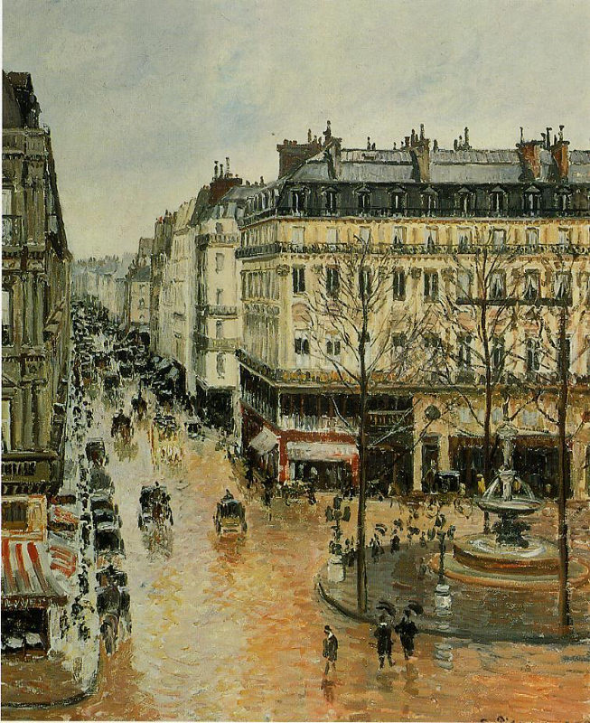 Pissarro, Rue Saint-Honoré dans l'après-midi, temps pluvieux