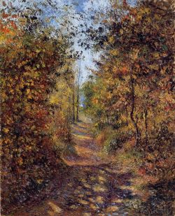 Pissarro, Un chemin dans les bois, Pontoise reproduction peinte à la main