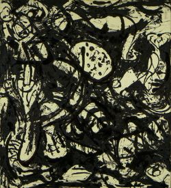 Peinture sur toile de Pollock, Black White - Number 20 reproduction peinte à la main