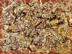 Peinture sur toile de Pollock, Mural On Indian Red Ground reproduction peinte à la main