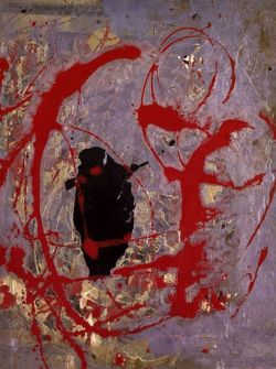 Peinture sur toile de Pollock, Red Black And Silver - 1956 reproduction peinte à la main