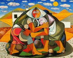 Rafael Zabaleta Peasants 1952 reproduction peinte à la main