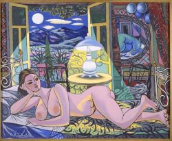 Rafael Zabaleta Spanish Nocturno Del Desnudo 1954 reproduction peinte à la main