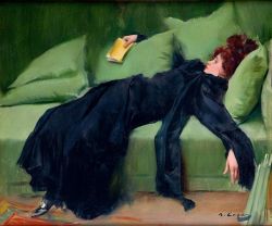 Peinture sur toile de Ramon Casas, Decadent Young Woman After The Ball - 1899 reproduction peinte à la main