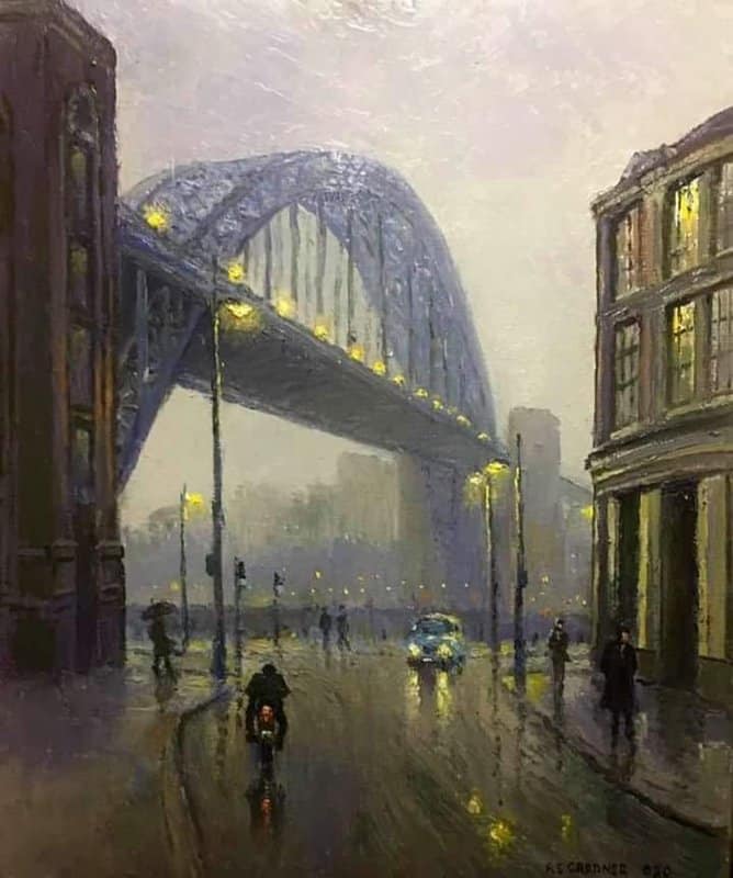 Reg Gardner Mist And Rain On The Tyne Bridge