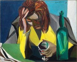 Renato Guttuso Drinker In Yellow 1946 reproduction peinte à la main