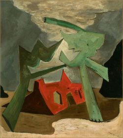Rene Guiette The Red House reproduction peinte à la main