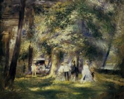 Peinture sur toile de Renoir, Au parc de St Cloud reproduction peinte à la main