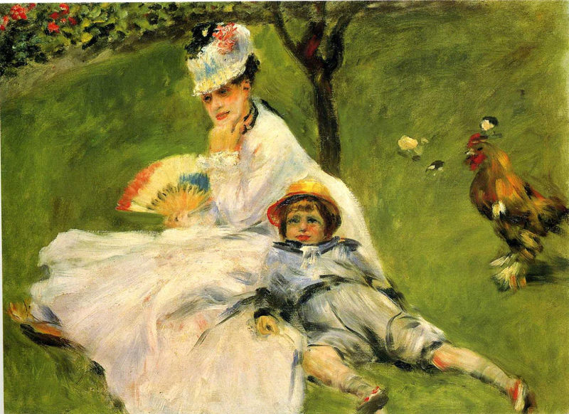 Renoir, Camille Monet et son fils Jean dans le jardin d'Argenteuil