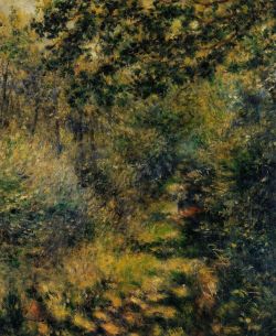 Peinture sur toile de Renoir, Chemin dans les bois reproduction peinte à la main