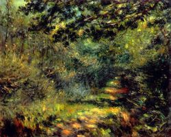 Peinture sur toile de Renoir, Chemin forestier reproduction peinte à la main