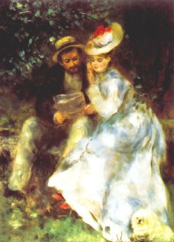 Peinture sur toile de Renoir, Confidences reproduction peinte à la main