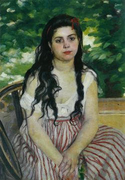 Peinture sur toile de Renoir, En été - La gitane reproduction peinte à la main