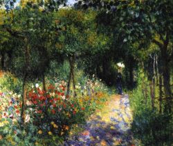 Peinture sur toile de Renoir, Femme au jardin reproduction peinte à la main