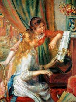 Peinture sur toile de Renoir, Filles au piano reproduction peinte à la main