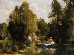 Peinture sur toile de Renoir, L'étang des fées reproduction peinte à la main